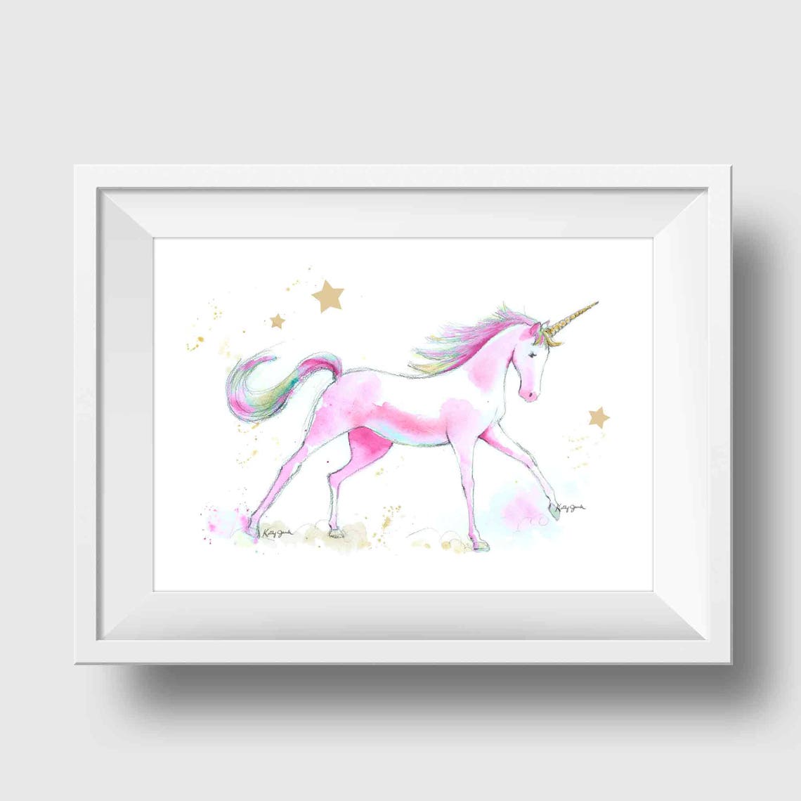 pink unicorn print unicorn nursery wall art unicorn wall etsy