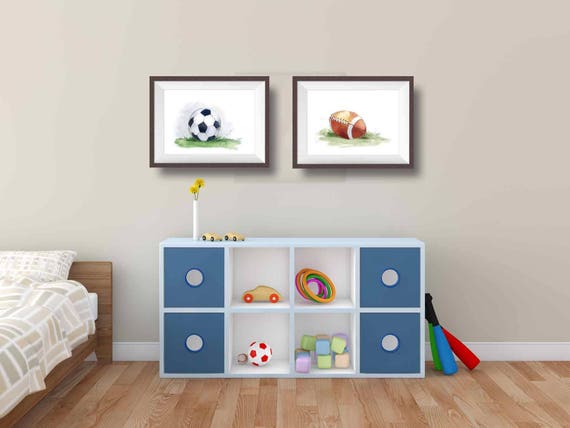 Boys Soccer Football Wall Decor Soccer Decor For Boys Rooms Soccer Print Soccer Painting Boys Sports Wall Decor
