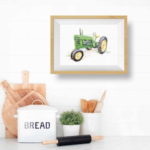 Green Tractor Print, Tractor Wall Decor, Farm Nursery Art, Baby. Toddler Teen Kids Room, Farmhouse Kitchen Office, Gift for Him image 2