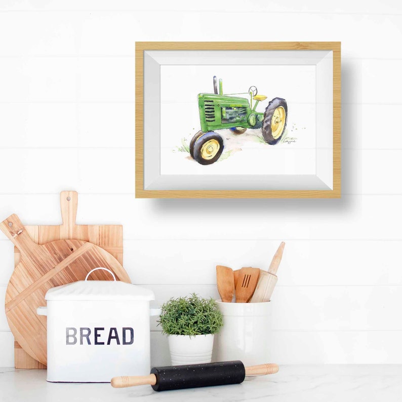 Green Tractor Print Tractor Wall Decor Farm Nursery Art Etsy