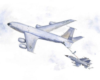 KC-135 Stratotanker Airplane Print for Nursery or Toddler Boys Room, Airplane Wall Art Decor for Bedroom, Printable