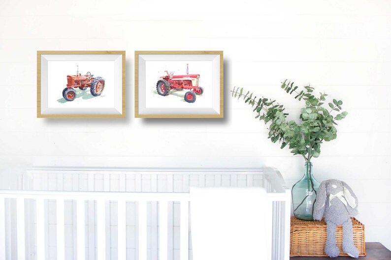 Red Tractor Wall Art Print, Boys Room Decor, Farm Nursery Decor, Tractor Gift for Dad, Father's Day, Living Room, Kitchen, Office image 3