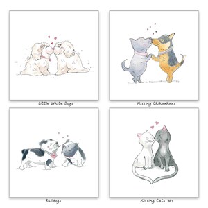 Kissing Cats Card 3, Free Personalization, I Love You Card for wife, girlfriend, husband, boyfriend, Anniversary, Birthday, Valentine's Day image 5
