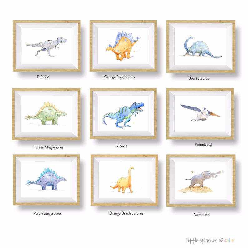 Dinosaur Wall Art Dinosaur Prints Dinosaur Wall Decor for Etsy