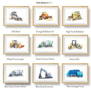 Yellow Dump Truck Print for Boys Bedroom, Construction Print for Nursery, Truck Wall Art, Watercolor image 8