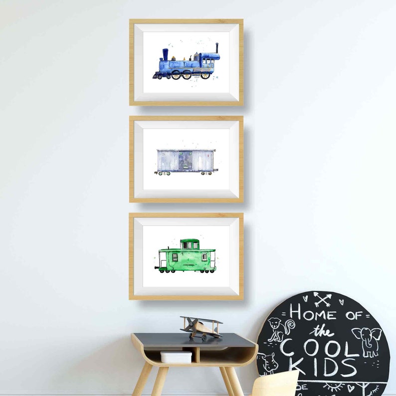 Train Wall Art, Print Wall Decor, Train Nursery Decor, Nursery Print, Toddler Room, Boy Bedroom image 5