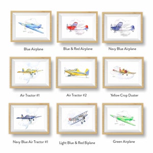 Red and White Airplane Print, Air Tractor, Crop Duster Wall Art, Nursery Wall Decor, Toddler Boys Room, Babyshower Birthday Gift image 4
