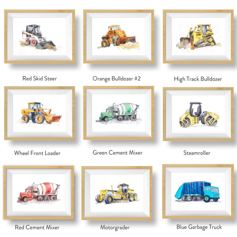 Truck Prints for Toddler Boys Room, Construction Decor for Bedroom, Kids Wall Art, Nursery Wall Decor, Choose from 35 Trucks image 6