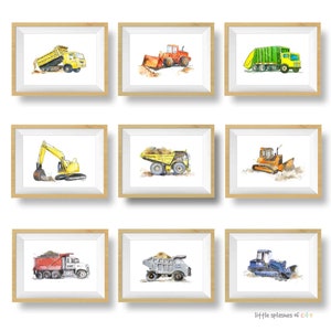 Construction Wall Art, Cement Mixer Truck Print, Toddler Boys Room Decor, Blue Truck Nursery Art, Giclee Print image 6