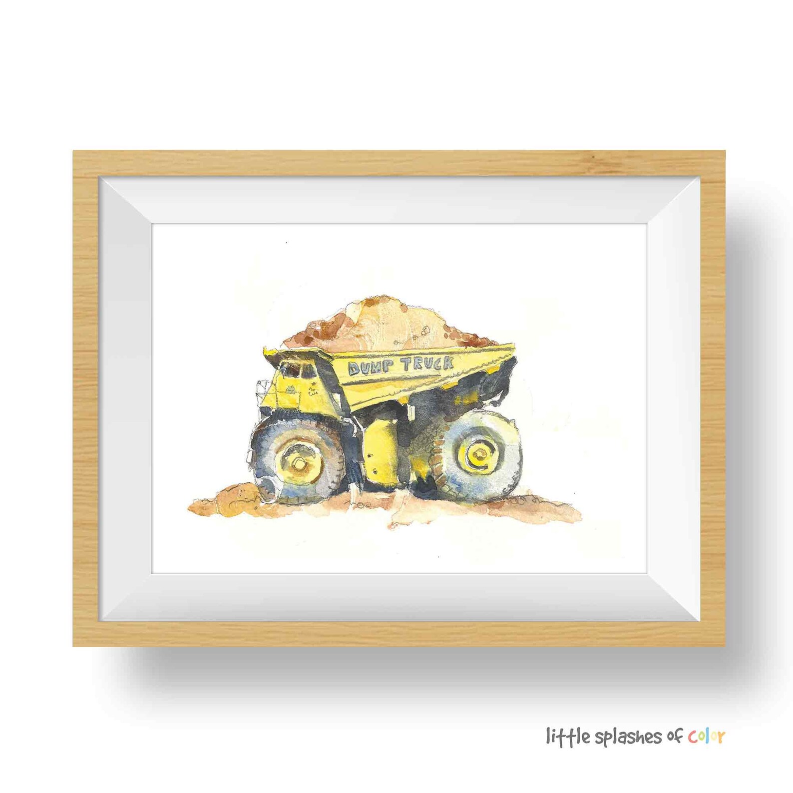 Yellow Dump Truck Print Truck Nursery Wall Art Boys Etsy