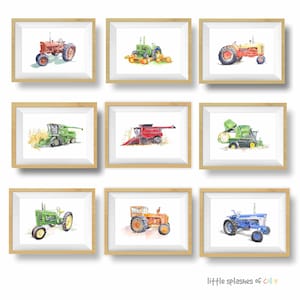 Green Combine Print, Combine Wall Art, Tractor Painting, Tractor Room Decor, Tractor Gift for Him imagem 8