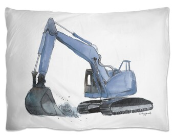 Truck Pillow Case, Construction Decor for Toddler Boys Bedroom,  20x26, Personalized, Choose from 60+ Designs