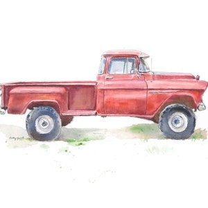 Custom Truck Painting from Photo, Truck or Tractor Gift for Boyfriend, Husband, Dad, Grandpa, Father's Day Gift, Original Watercolor image 8