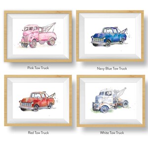 Pickup Truck Prints Set for Baby or Toddler Boy's Room, Truck Wall Decor, Wall Art Gift for Fathers Day, Watercolor image 5
