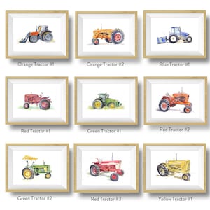 Farm Tractor Prints for Baby and Toddler Boys Room, Farm Nursery Decor, Kids Wall Art, Watercolor image 4