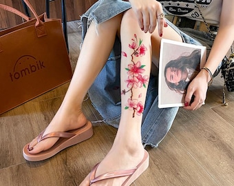 Roze rozen tijdelijke tatoeages, pioenrozen, bloemen schetsontwerp