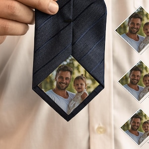 Custom Photo Patch for Ties, Peel and Stick Fabric Tie Patch, Wedding Gift for Dad, grandpa, father of the bride, Father of Groom, Tie Photo