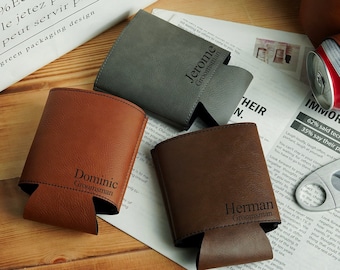 Gepersonaliseerde blikjeskoelerhouder, stalcadeaus, gegraveerde blikjeskoeler, bierblikjeshouder, cadeau-ideeën stalknecht, voorstel bruidsjonker, voorstel bruidsjonker