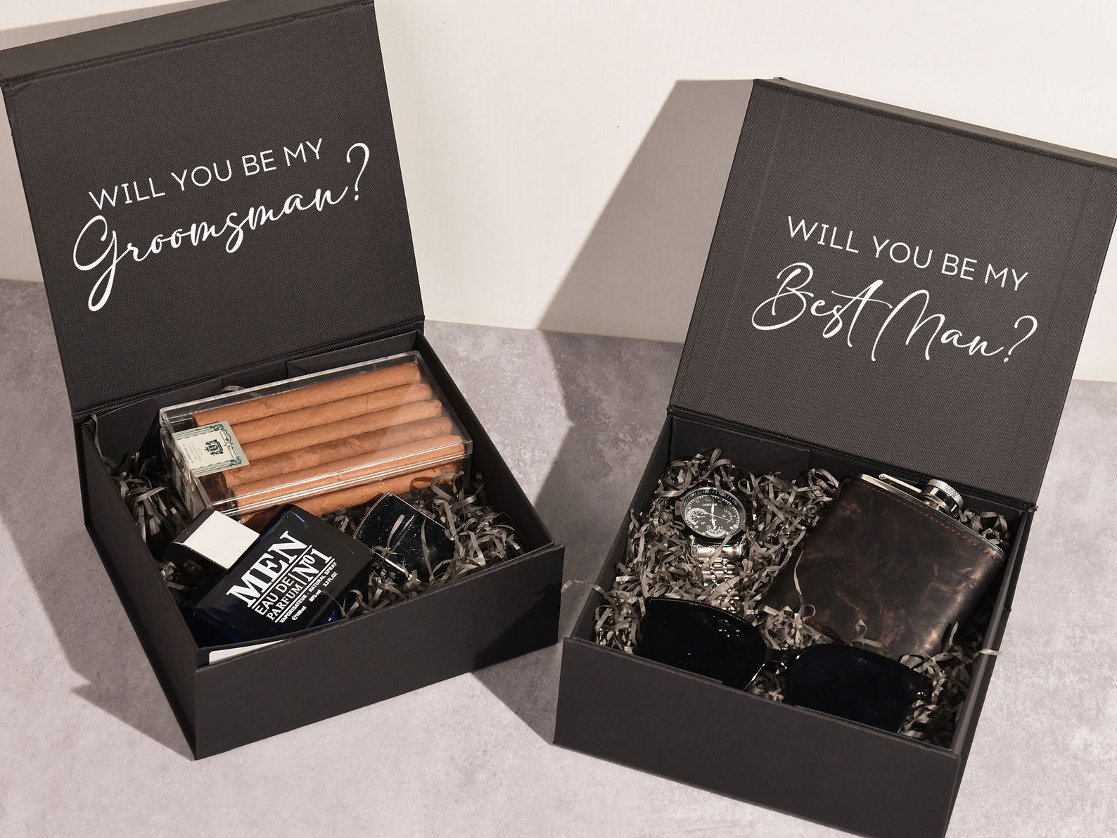 Personalized Name Groomsmen Box, Best Man Empty Gift Box for Groomsmen ...