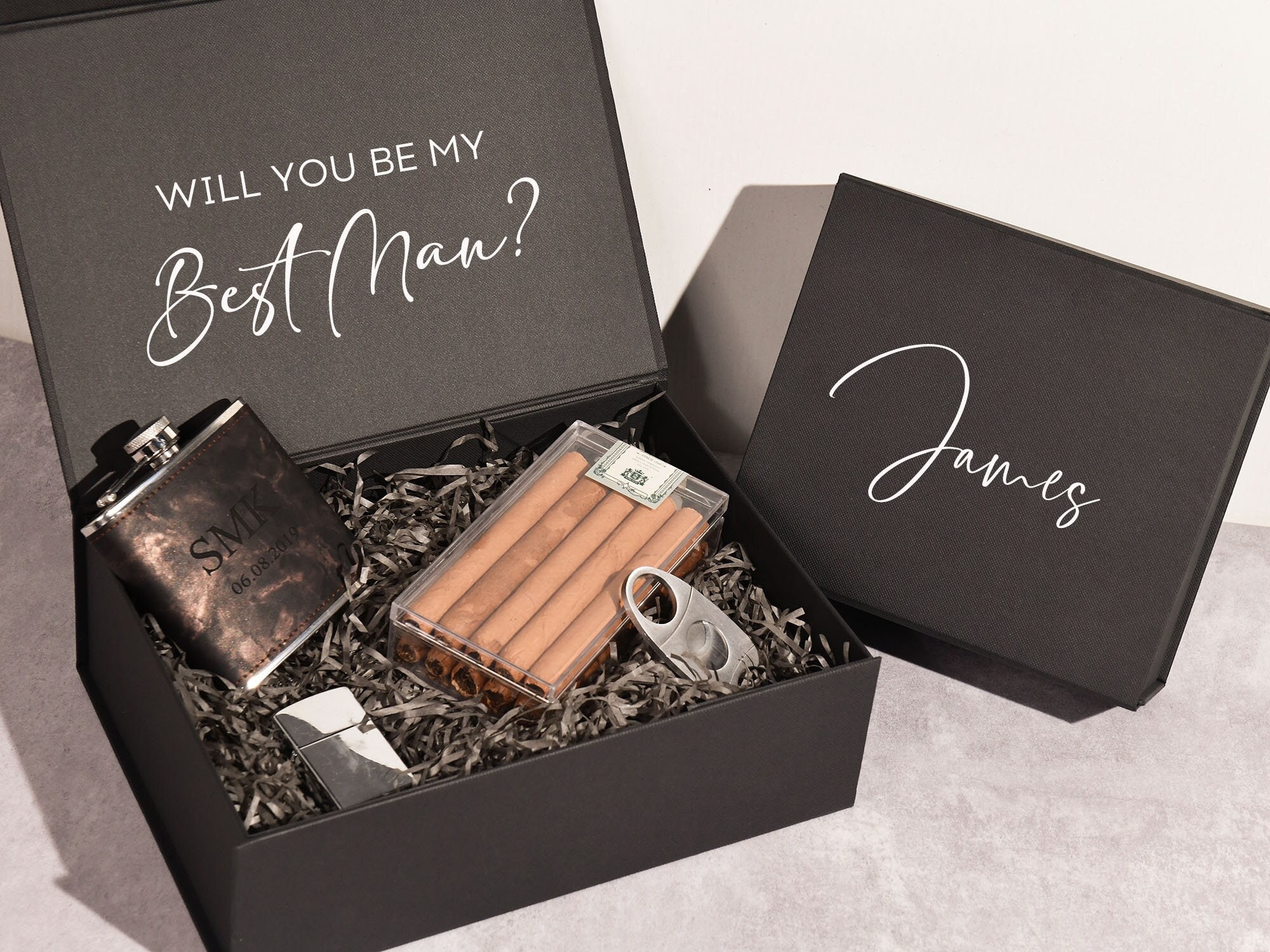 Personalized Name Groomsmen Box, Best Man Empty Gift Box for Groomsmen ...