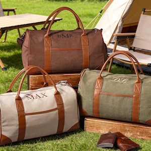 Personlig namnväska, presentväska till marskalkar, broderad resväska för män, present till marskalkar, bästisväska, resväska med övernattning