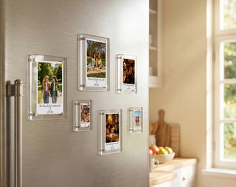 Personalized Acrylic Fridge Magnetic Photo Frames, Photo Gift with Custom Text, Bridesmaid Gifts