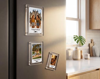 Personalized Acrylic Fridge Magnetic Photo Frames, Photo Gift with Custom Text, Bridesmaid Gifts