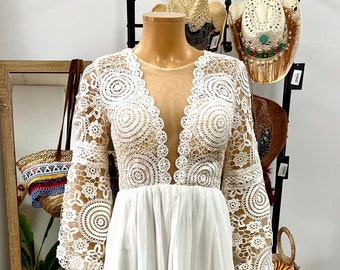 Boho Dress, Boho wedding dress, Wedding dress, Bride dress, Vestido de novia bohemio, Wedding bohemian dress, White dress, Nupcial dress