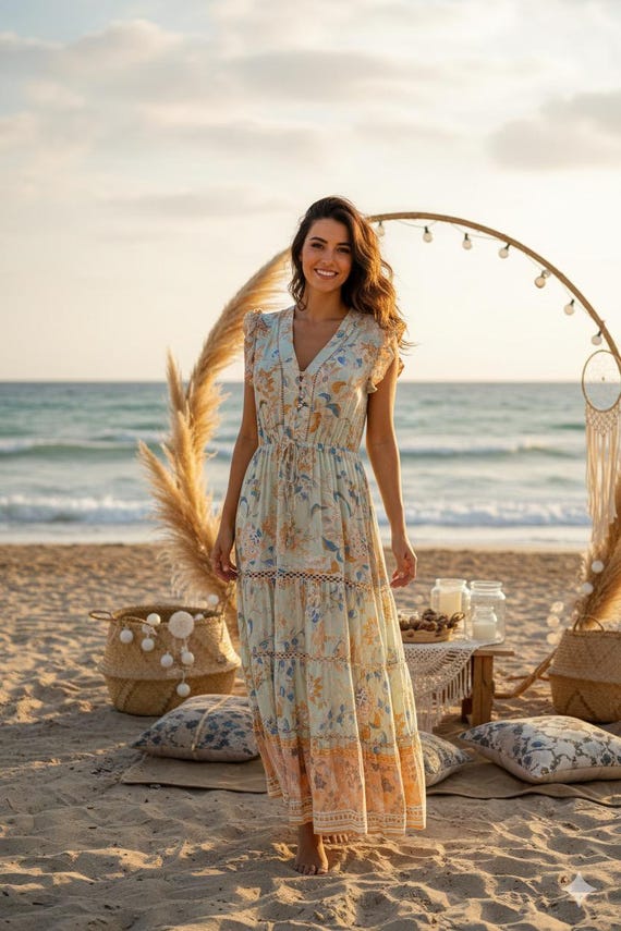 Boho Dress, Bohemian Dress, Cotton Dress, Boho Hippie Dress, Hippie Dress,  Robe Boho, White Dress, Cotton Boho Dress, Maxi Hippie Dress - Etsy