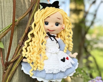 Alice • Crochet Amigurumi Finished Exclusive Doll | Alice in Wonderland Handmade Toys for Kids | Birthday Gift