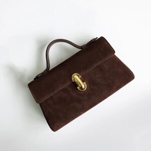 Damen Leder Clutch, Elegante Abendtasche, Top Griff Geldbörse