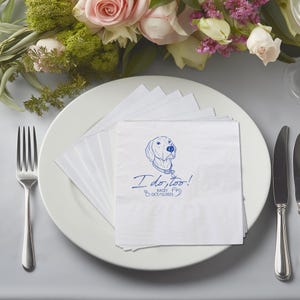 Tovaglioli personalizzati per matrimonio con animali, tovaglioli disegnati a mano per animali, tovaglioli personalizzati, tovaglioli per cani, cane illustrato personalizzato, tovaglioli personalizzati per fidanzamento