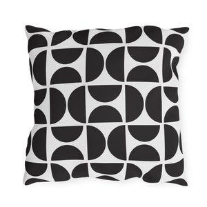 Outdoor Black and White Retro Outdoor Pillow