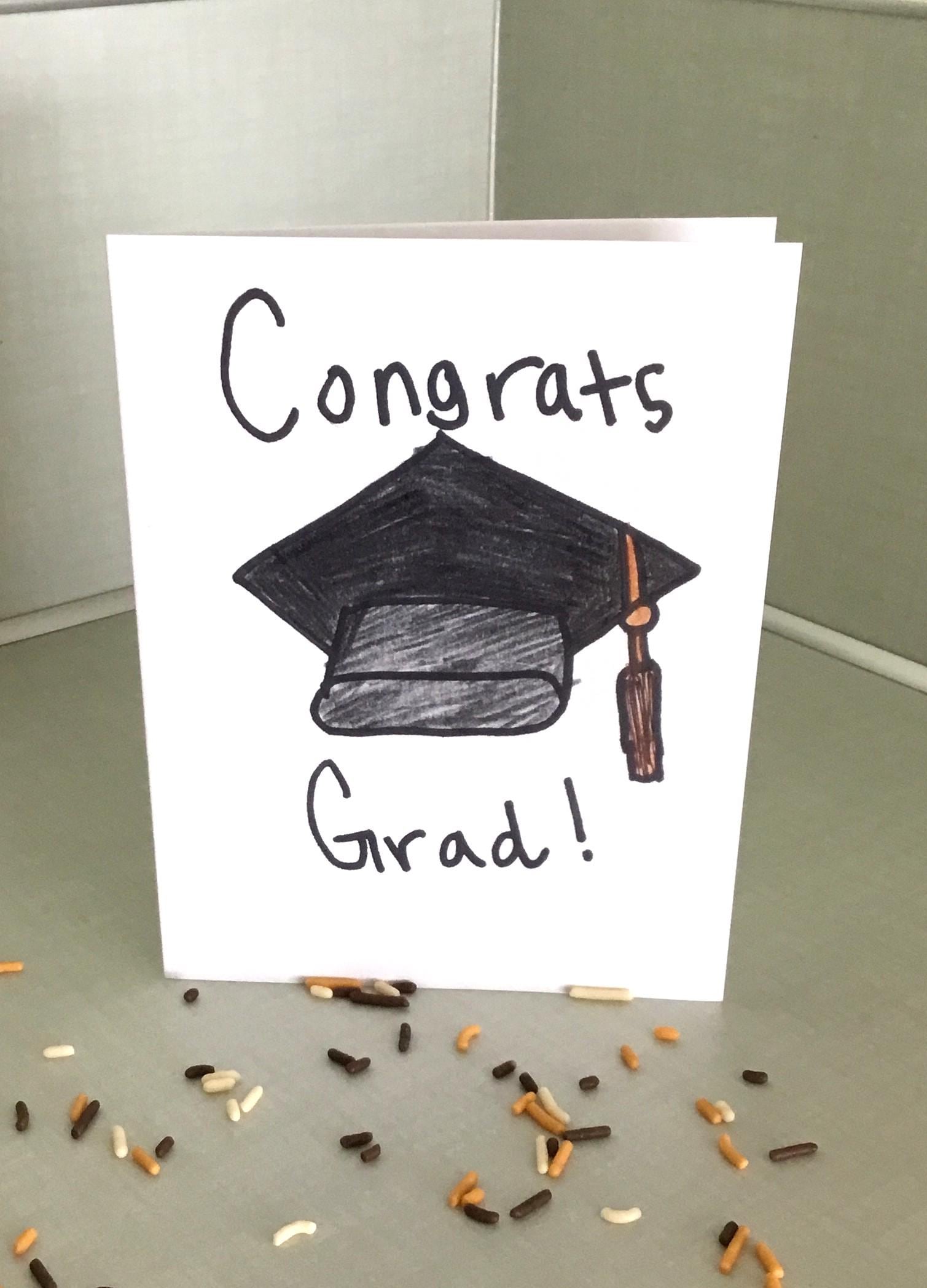 Hand Lettered Graduation Card Handmade Graduation Card - Etsy