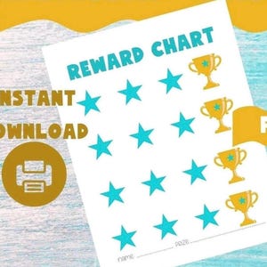 Tableau étoiles de récompense positif pour enfant, Feuille de motivation et gratification, Page numérique de faveur et d'encouragement, PDF