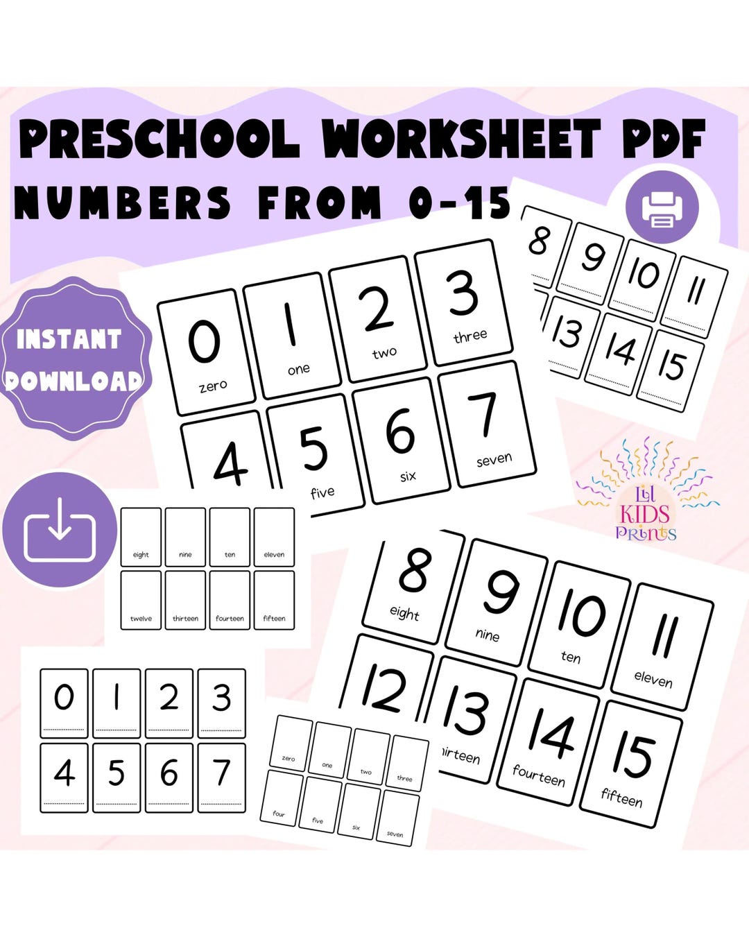 Number Tracing Worksheets. 0–15 Digital Download. Preschool Counting ...