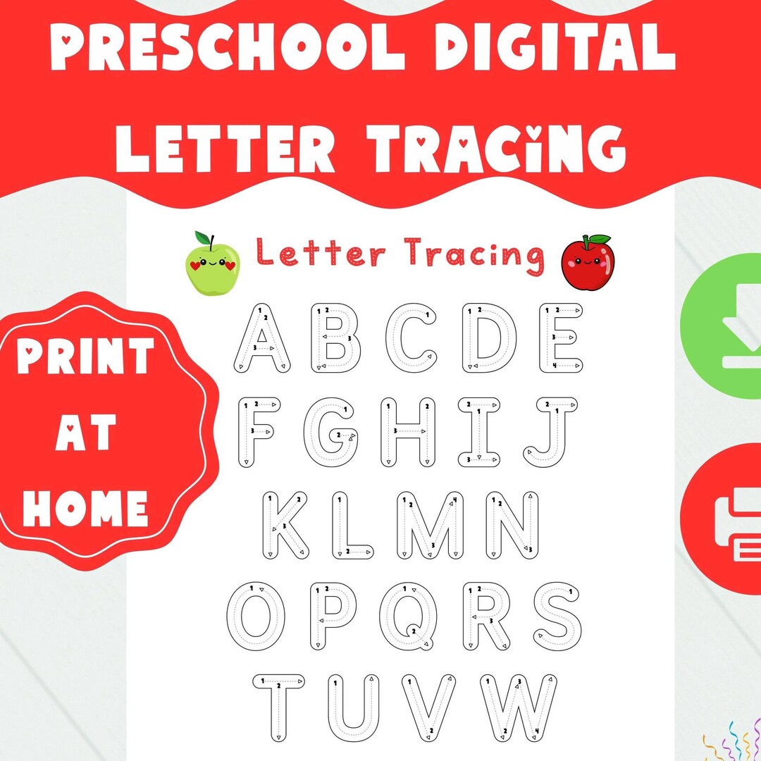 Printable PDF Worksheet. Learn to Trace Alphabet Letters From A to Z ...
