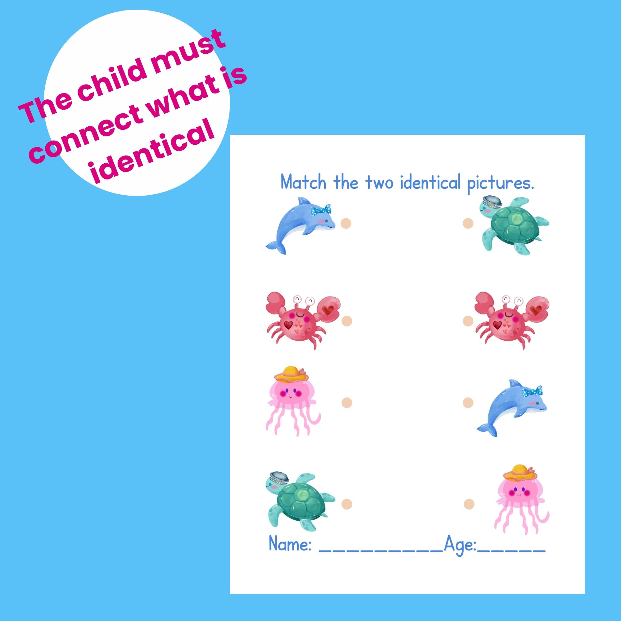 Match the Picture Preschool Worksheet. Matching Educational Activity ...