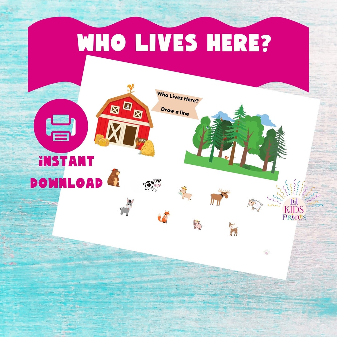 Fun Printable Game for Kids About Animals and Habitats. Instructive ...