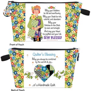 Quilter&#39;s Blessing Zipper Pouch KIT - Printed Pouch Body - PK13