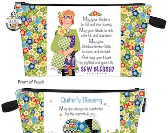 Quilter's Blessing Zipper Pouch KIT - Printed Pouch Body - PK13