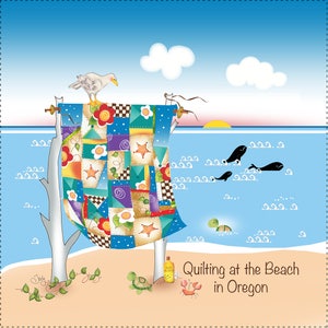 Magnet - Quilting at the Beach in Oregon