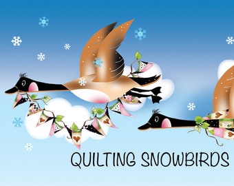 Quilting Snowbirds Magnet