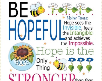 BE HOPEFUL fabric panel