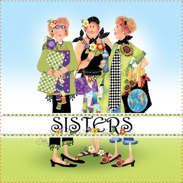 3-Sisters 6" square Fabric Art Panel