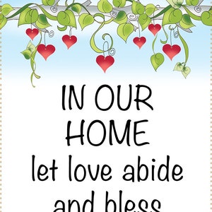 House Blessing Art Panel - In Our Home...6&quot; x 12&quot;