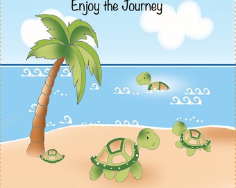 Turtles on a Journey - 6" square Art Panel - AP6.34