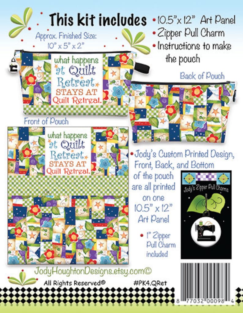 Quilt Retreat Zippered Pouch Project This fun project is a great gift. PK4 image 3