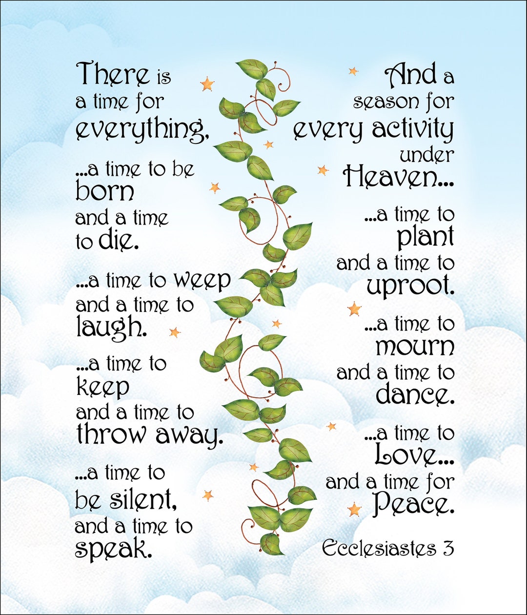 There is a Time & Place for Everything Bible Verse Fabric Panel - Etsy