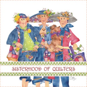 Sisterhood of Quilters - 6&quot; Fabric Art Panel - AP6.15